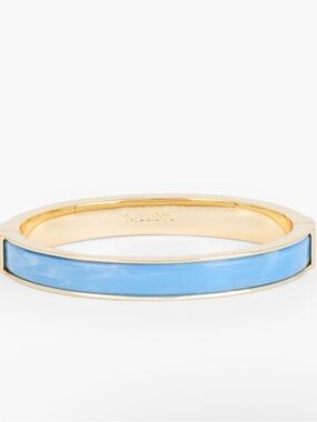 Talbots Blue Enamel Gold-Tone Bangle Bracelet - Magnetic Closure